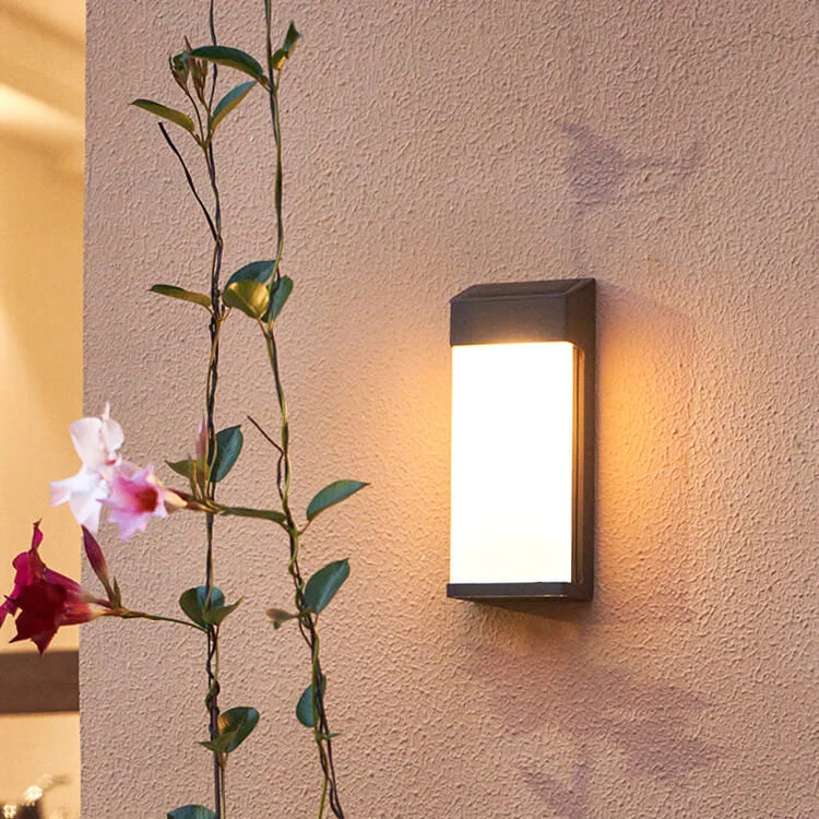 Solar Vierkante Matglazen LED Buitenlamp | Waterdichte Solar Wandlamp
