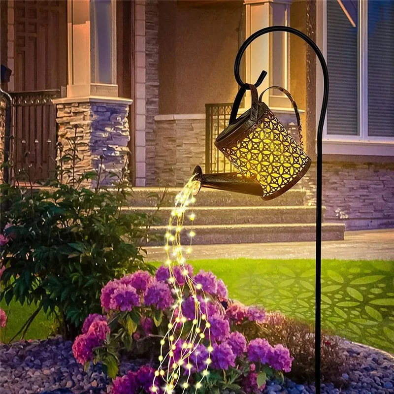 Solar Watering Can LED Garden Light - Cascading Copper Wire, IP65 Waterproof