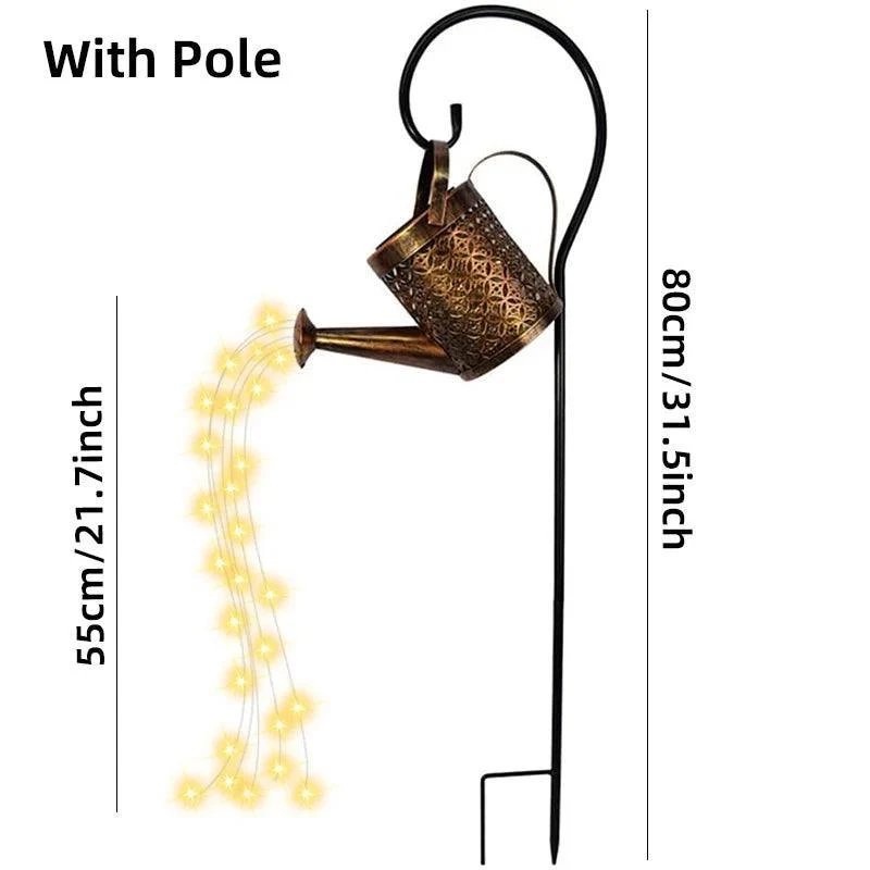 Solar Watering Can LED Garden Light - Cascading Copper Wire, IP65 Waterproof