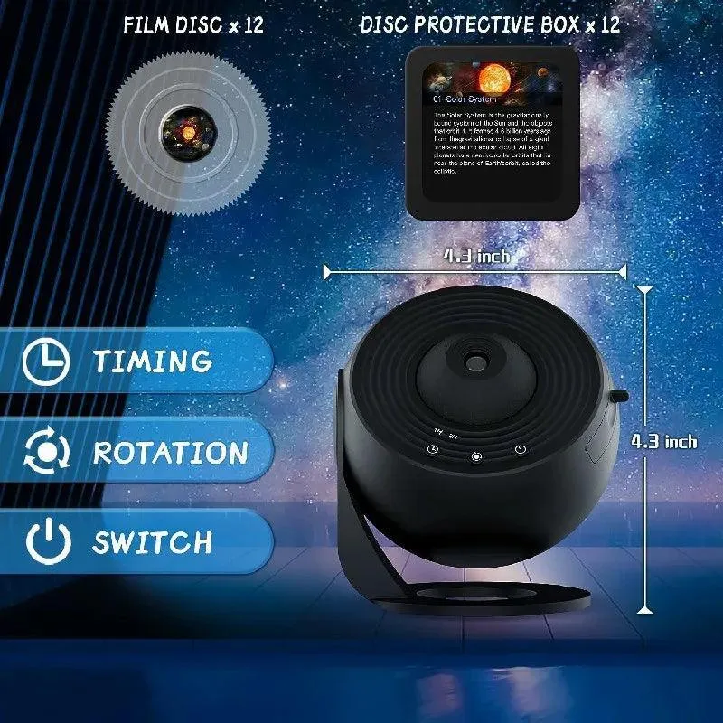 Starry Sky Projector LED Night Light - 12-in-1 Planetarium, Timer & Adjustable Focus