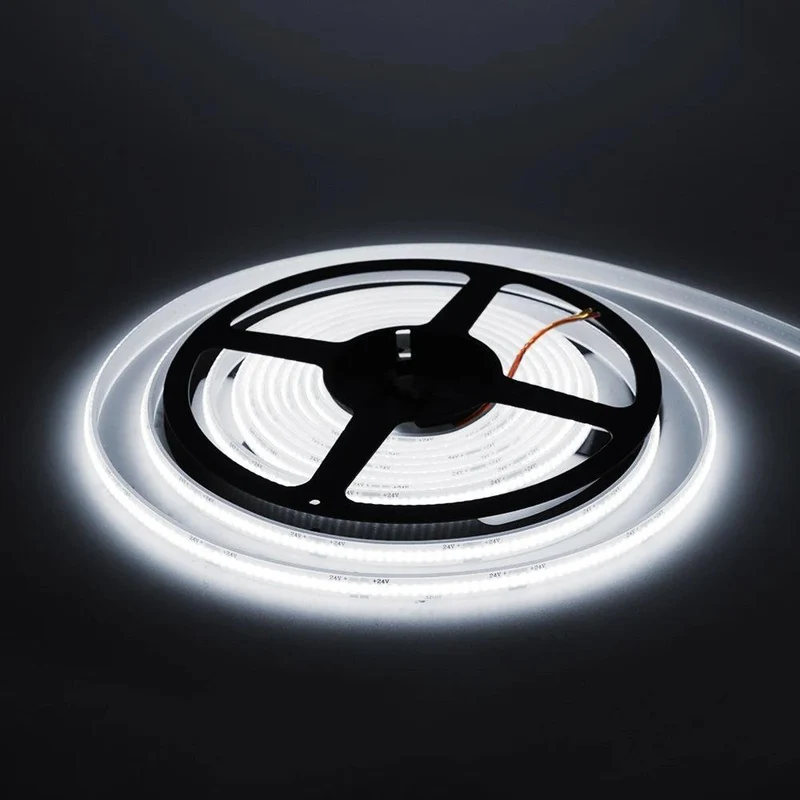 12V High Density COB LED Strip Light - 2-Pin Wire, IP30 or IP68 Option, 320 LEDs/m