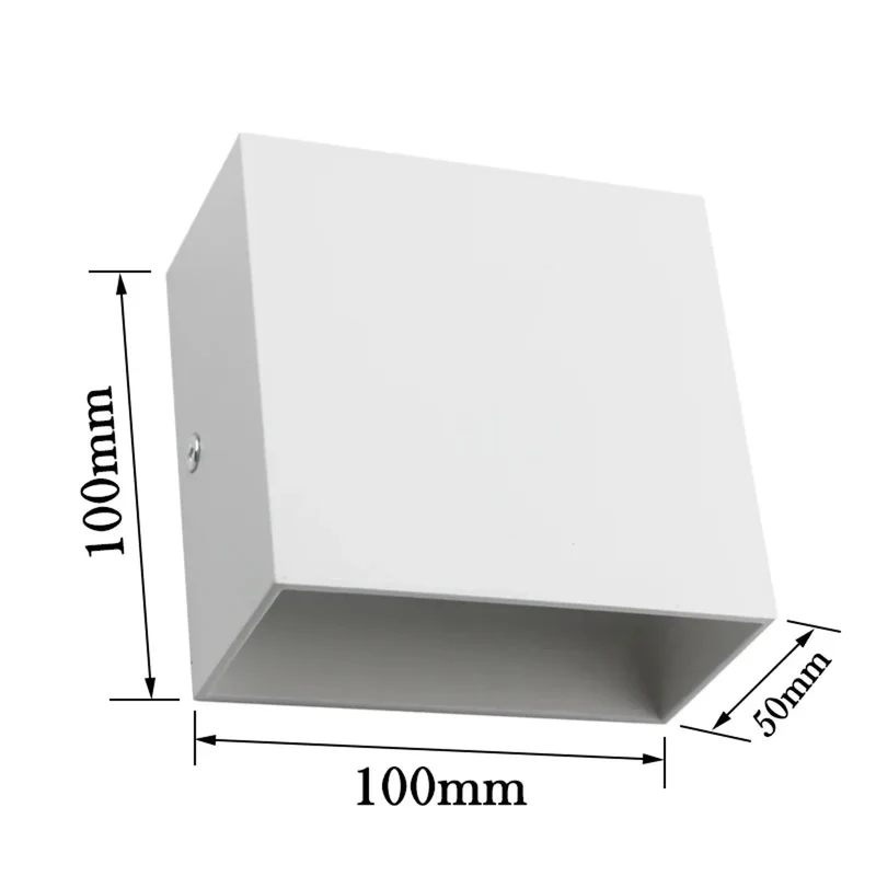 Modern Minimalist Square LED Wall Light - 6W, Up Down Lighting, Aluminum Body, Indoor