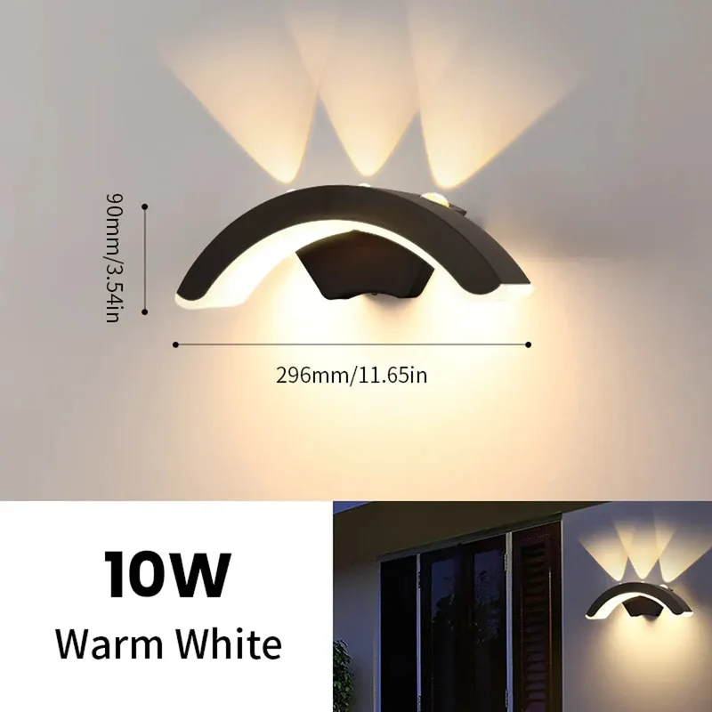 Modern Creative LED Outdoor Wall Light - 10W, IP66 Waterproof, Durable ABS