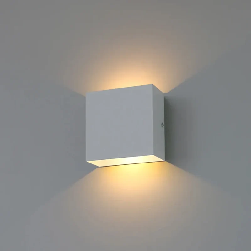 6W Square Aluminum LED Wall Light - Minimalist Up Down Glow, Indoor
