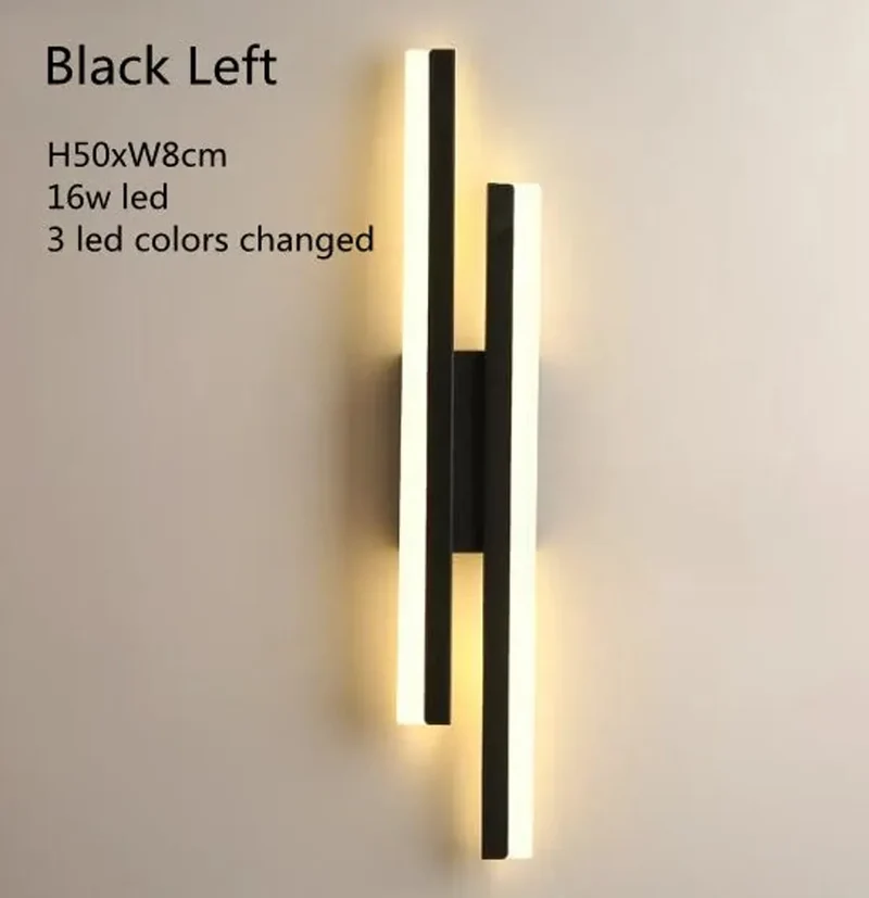 3-Color Modern LED Wall Light - Up Down Glow, Copper Pipe Design, Indoor