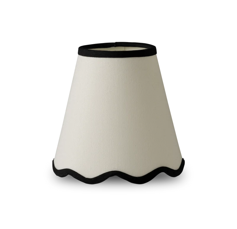 Victoria Scallop Empire Cream Cotton Lamp Shade with Custom Trim