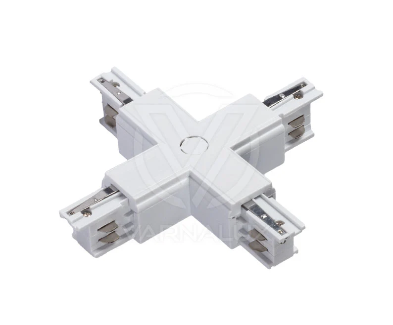 "X" shape square 4 wired 3-phase connector White