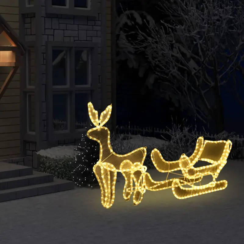 Kerstverlichting in rendier en slee voor zowel binnen als buiten decoratie