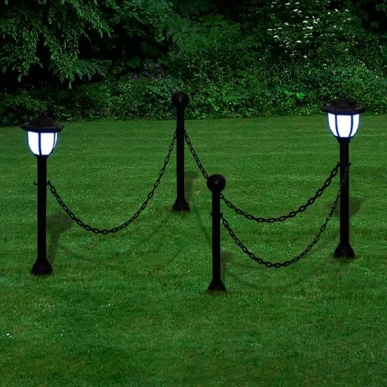 vidaXL Hekwerk met 2 solarlampen