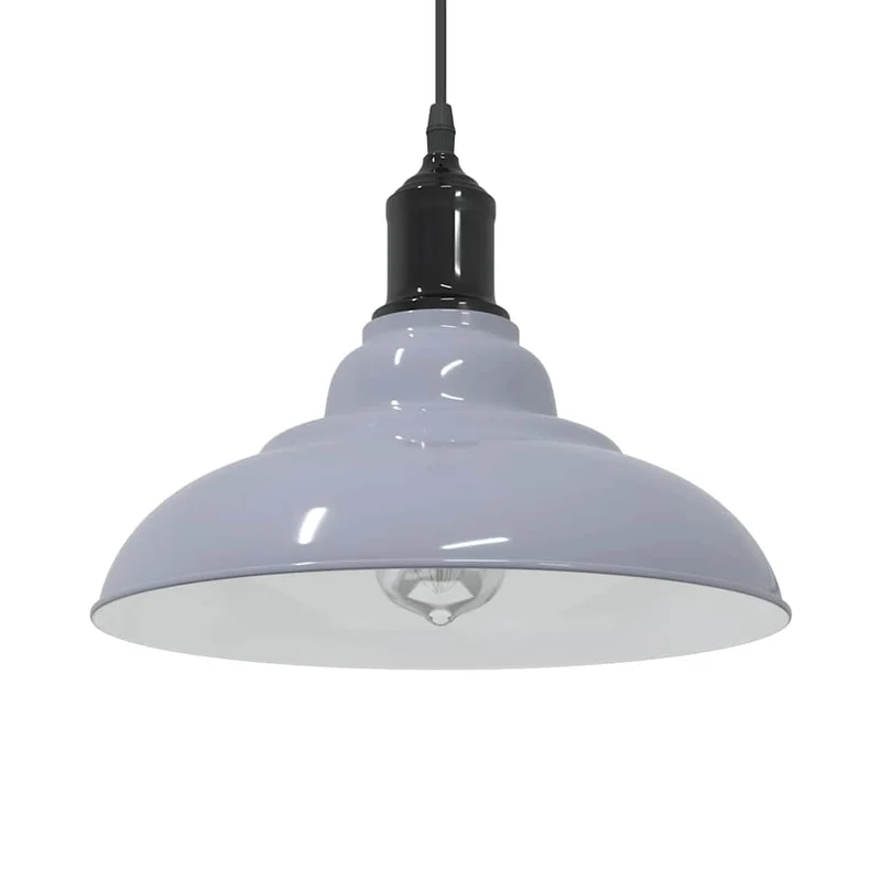 vidaXL Hanglamp in hoogte verstelbaar E27 Ø31 cm metaal glanzend grijs