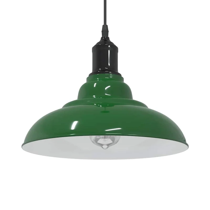 vidaXL Hanglamp in hoogte verstelbaar E27 Ø31 cm metaal glanzend grijs