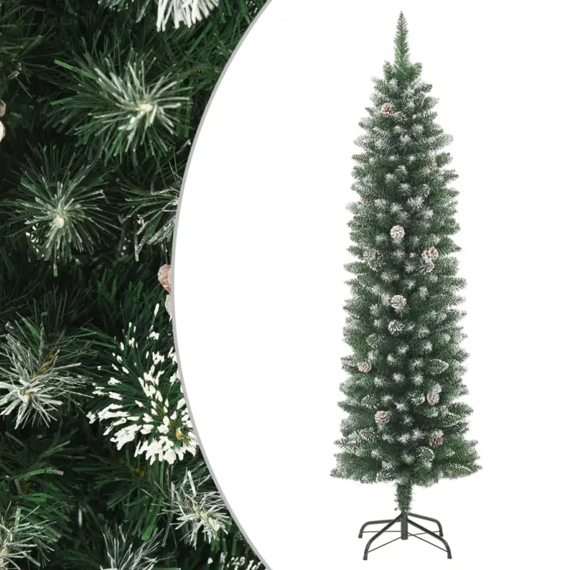 Smalle kerstboom met spitse uiteinden voor feestelijke sfeer in huis