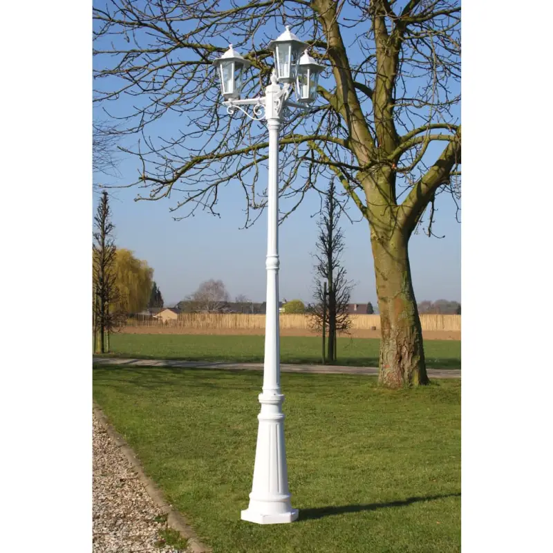 Klassieke tuinlantaarn met drie armen en 215 cm lengte