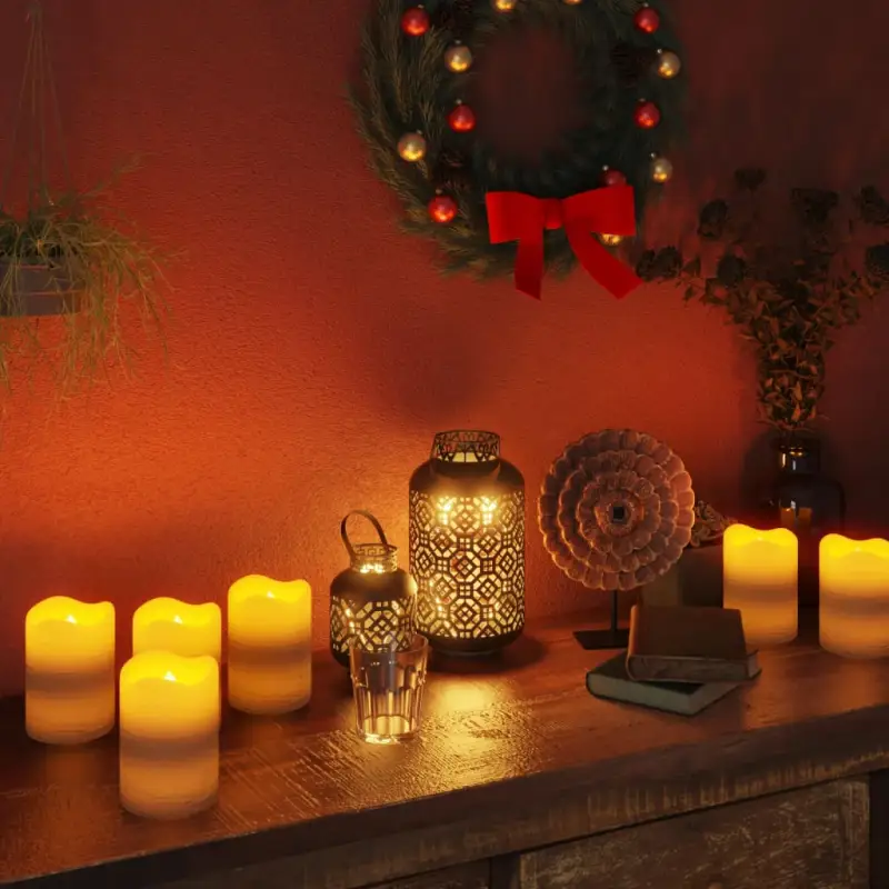 Vlamloze LED-kaarsen met set batterijen voor sfeervolle decoraties