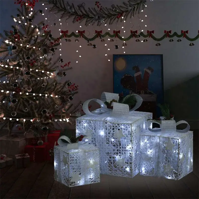 Kerstverlichting met glanzende stof Geschenkschalen voor feestdagen