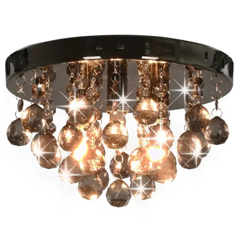 Plafondlamp met smoky zwarte kralen voor een chique uitstraling