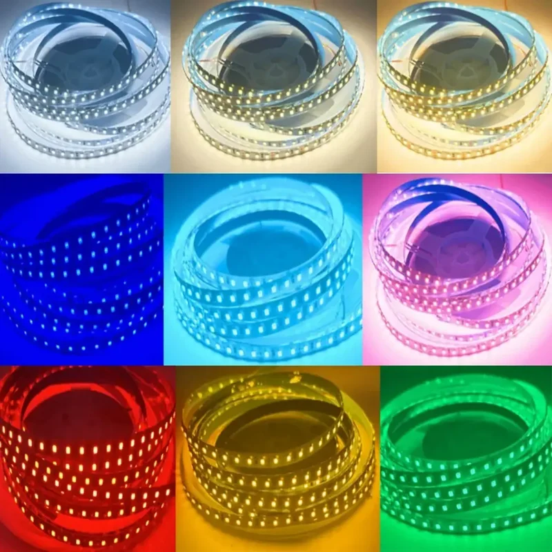 SMD 2835 LED Strip Lights 120 LEDs/m - DC12V/24V, 9 Colors, Flexible & Cuttable