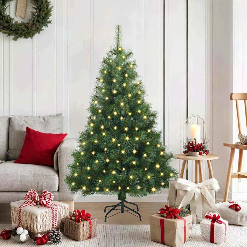 vidaXL Kunstkerstboom met 150 LED met standaard Groen 120 cm PE en PVC