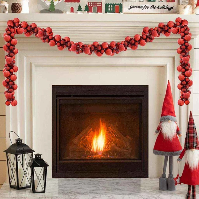 vidaXL Kerstbal Guirlande Rood 186 cm Polystyreen
