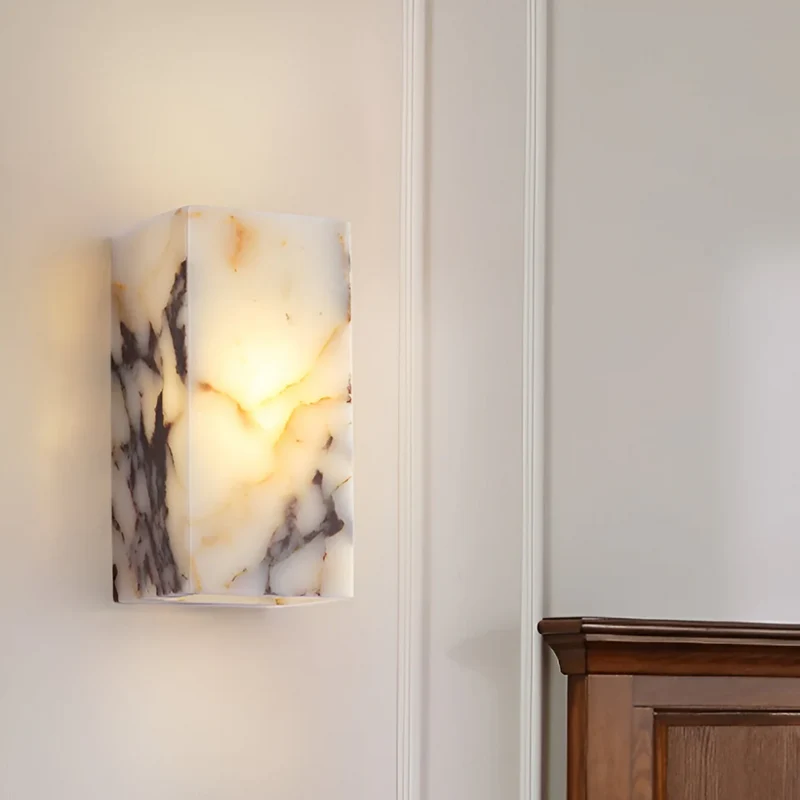 Luxe Wandlamp van Natuursteenmet Warme LED Verlichting