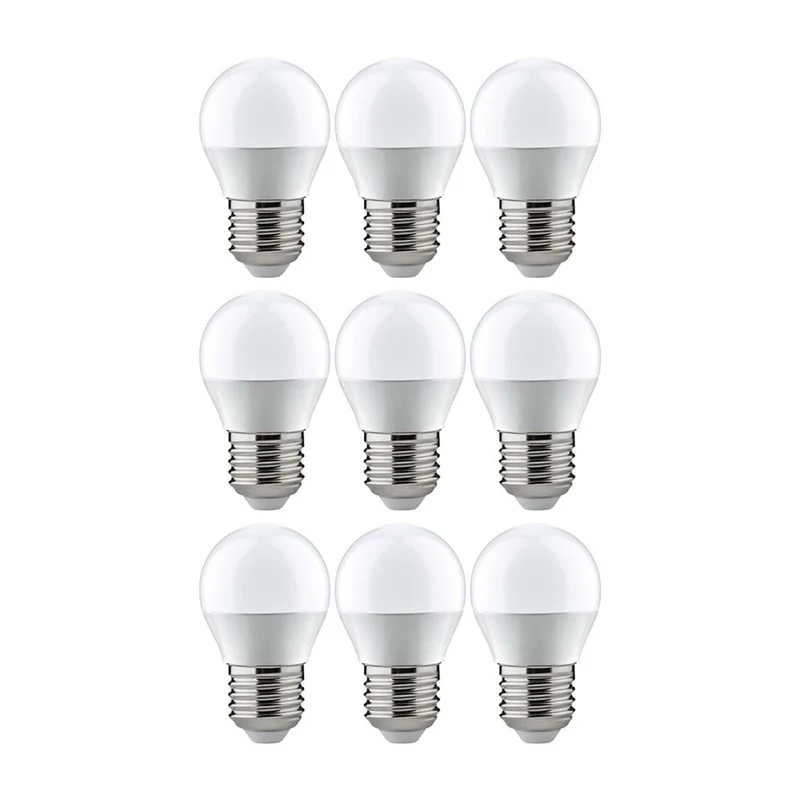 E27 5,5W LED Leuchtmittel Bündel 9er Pack (3x3) Tropfen 2700K