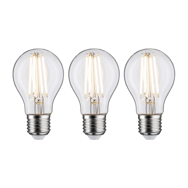 E27 9W Rundum LED Leuchtmittel 3er Bündel Filament 2700K Klar