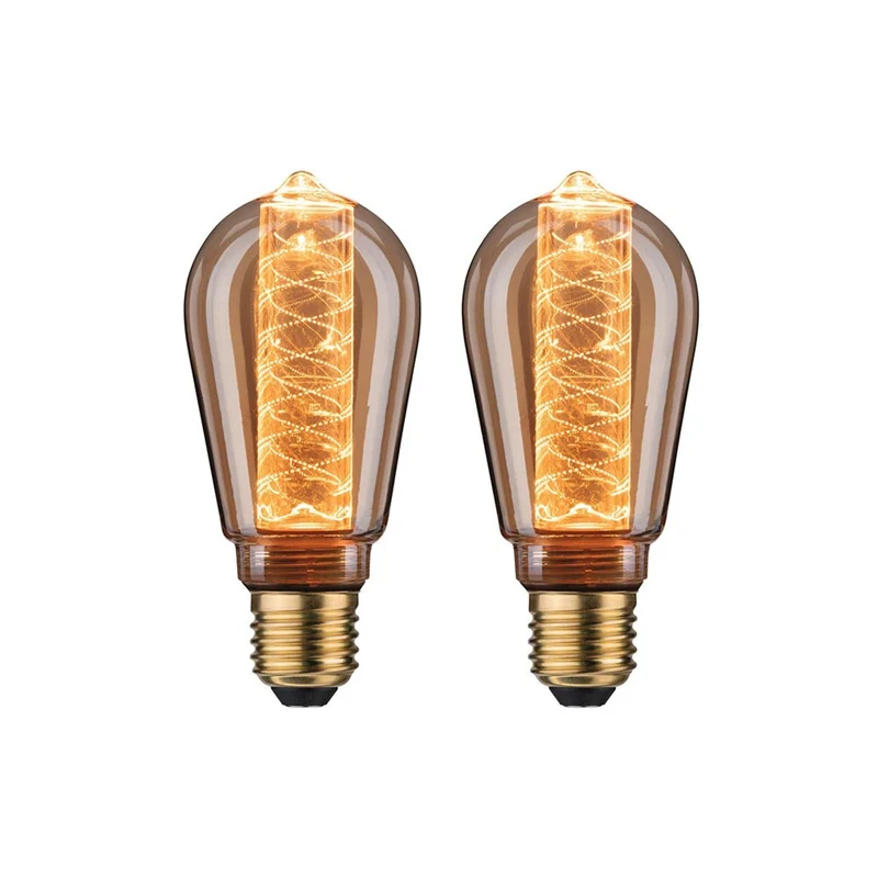 Leuchtmittel 2er Bündel LED ST64 Innenkorb Spirale Gold