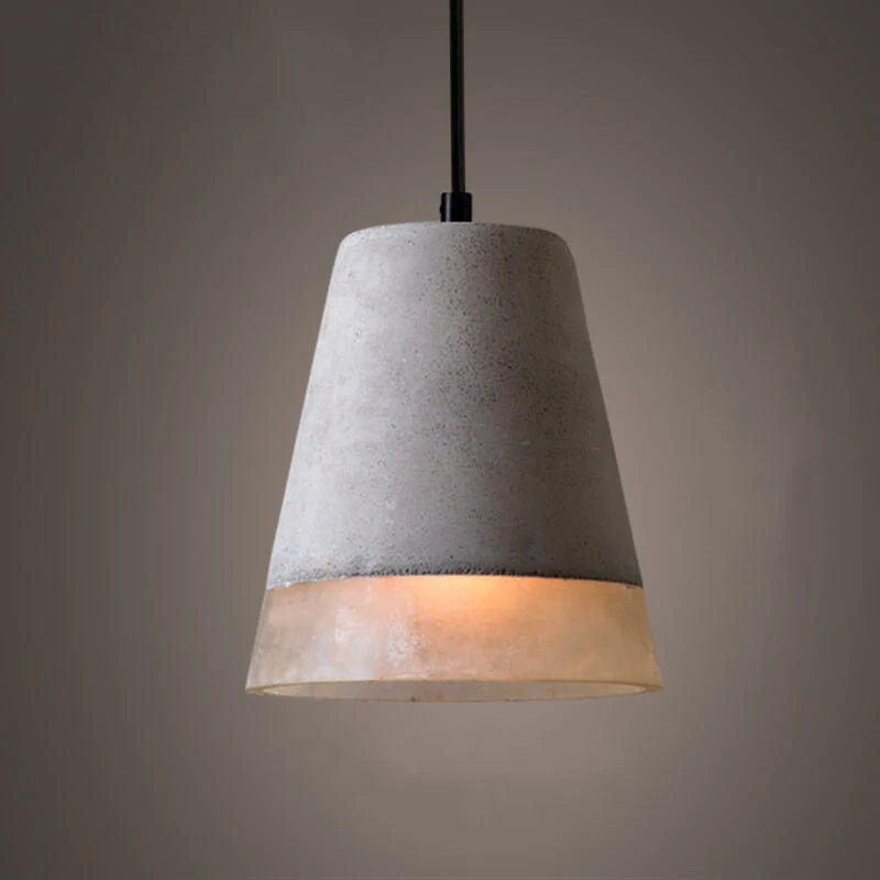 Industriële Hanglamp van Cement en Metaal – Grijs met Verstelbare Hoogte