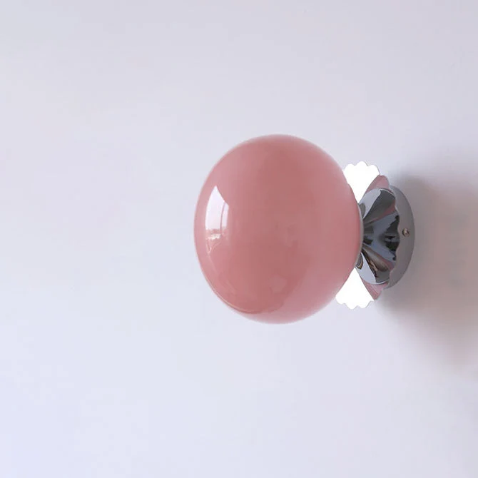 Moderne Wandlamp van Glas en IJzer – Verkrijgbaar in Roze, Beige en Wit