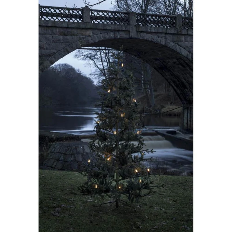 LED Baumkette Topbirnen grün One String 16 warmweiße Dioden IP44