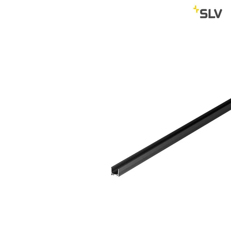 Grazia 10 LED Aufbauprofil Standard Gerillt 2m Schwarz
