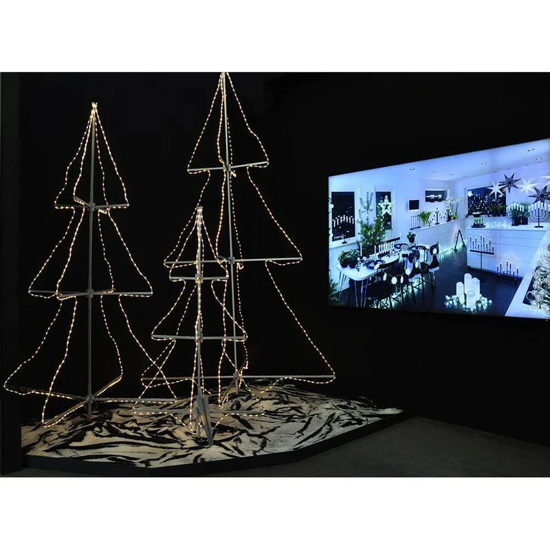 LED Schlauchsilhoutte Tannenbaum 3D groß 432 Warmweiße Dioden IP44