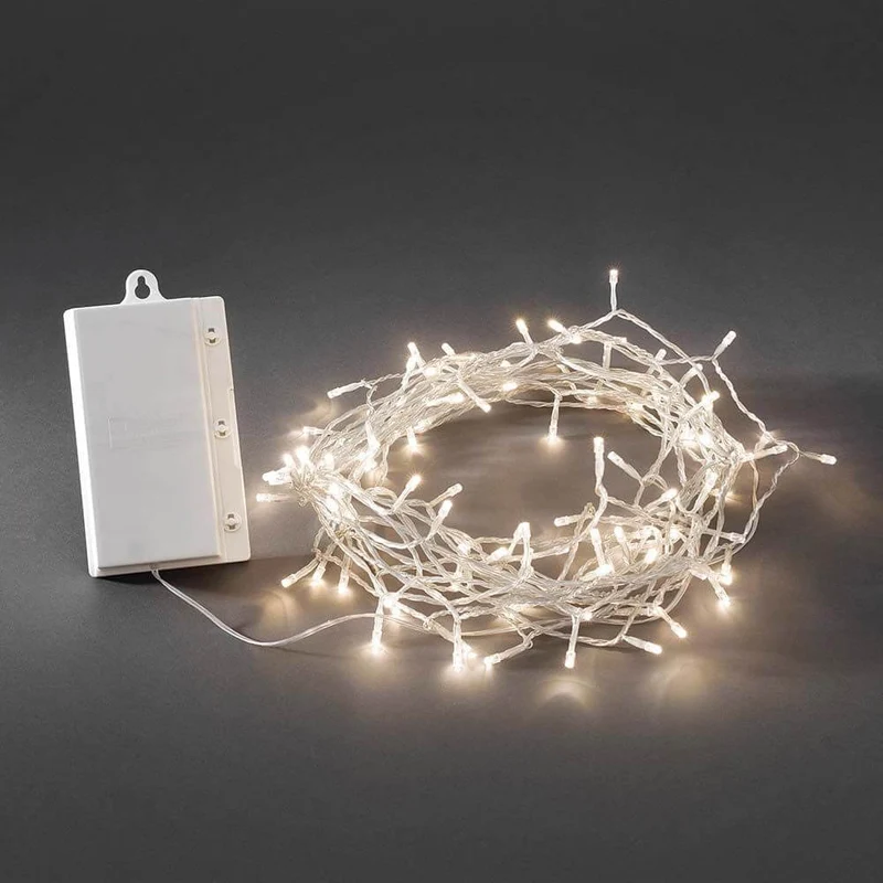 LED Lichterkette Timer 8 Funktionen Memoryfunktion 240 Warmweiße Dioden batteriebetrieb IP44