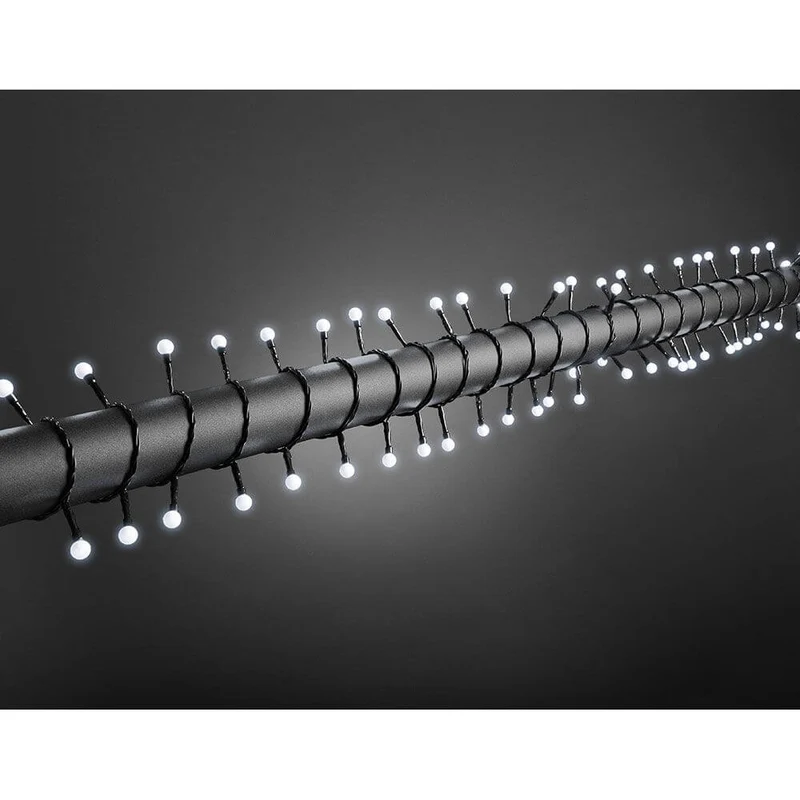 LED Globelichterkette runde Dioden 160 Kaltweiße Dioden IP44