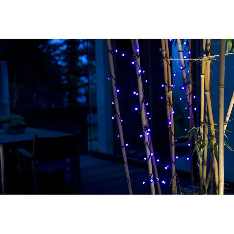 LED Globelichterkette runde Dioden 80 purpurfarbene Dioden IP44