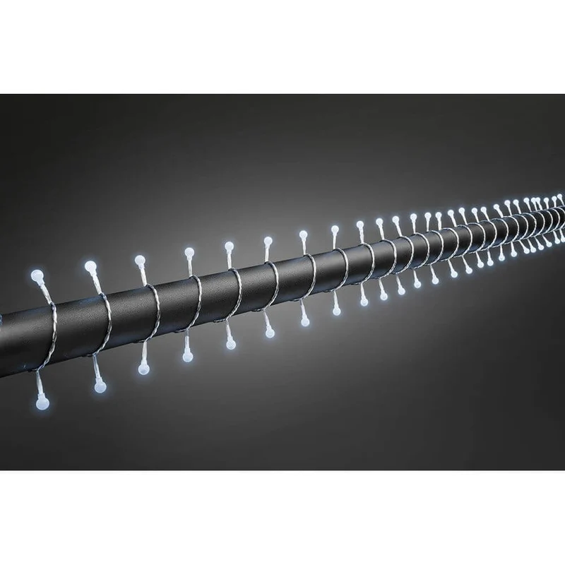 LED Globelichterkette runde Dioden 80 Kaltweiße Dioden IP44
