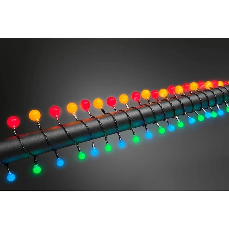 LED Globelichterkette kleine & große runde Dioden 80 bunte Dioden IP44