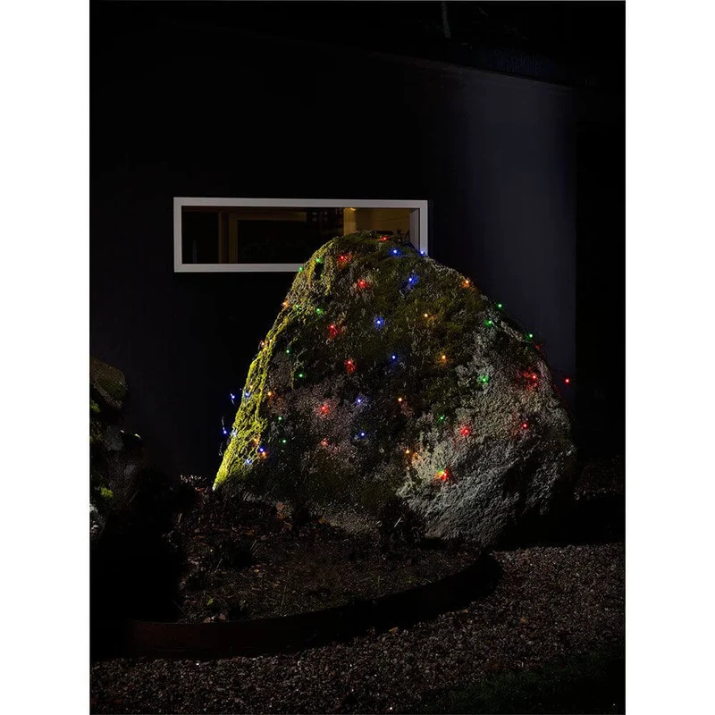 LED Lichternetz mit bunten Globes 80 bunte Dioden IP44