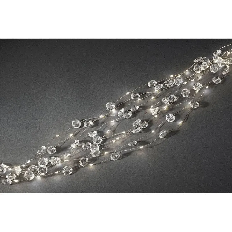 LED Diamantenlametta 24 Stränge mit 20 Dioden 480 Warmweiße Dioden