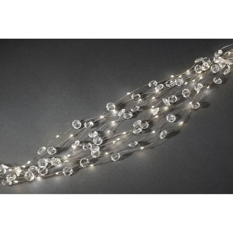 LED Diamantenlametta 10 Stränge mit 20 Dioden 200 Warmweiße Dioden