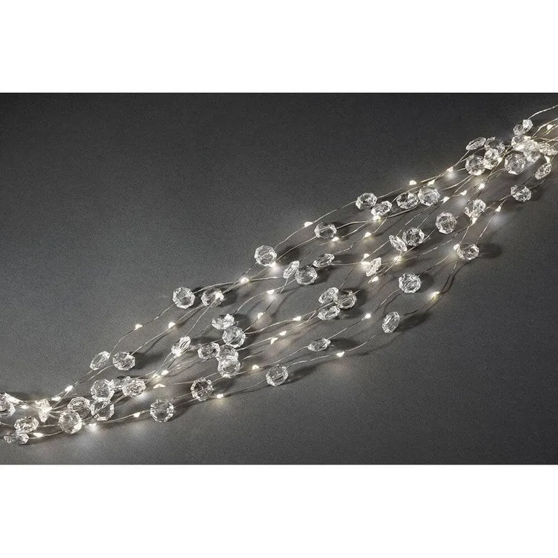 LED Diamantenlametta 10 Stränge mit 9 Dioden 90 Warmweiße Dioden