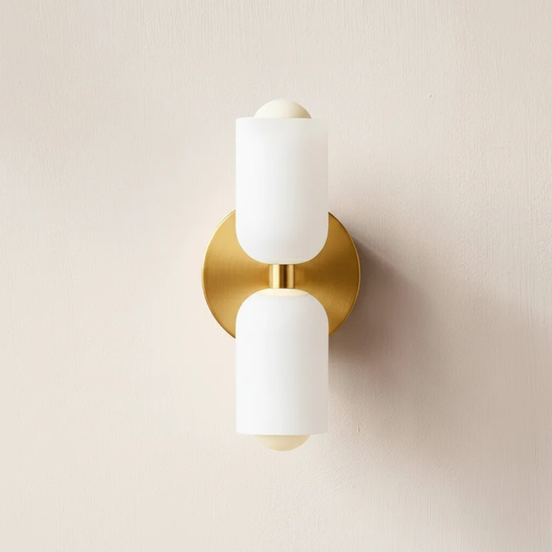 Döle - Moderne Wandlamp met Dubbele Glazen Kappen (E14, Indoor)