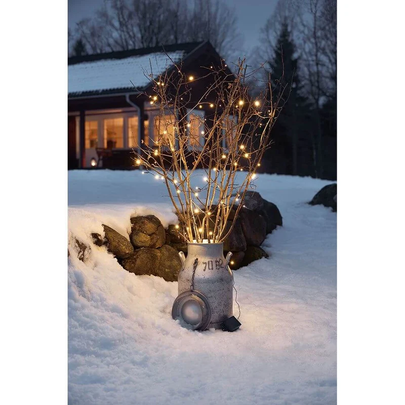 LED Lichterkette mit 8 Funktionen 240 Warmweiße Dioden batteriebetrieb IP44