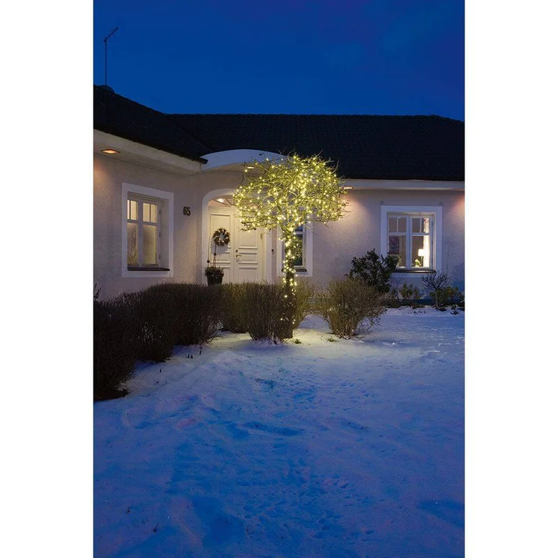 18m Micro LED Lichterkette 600 Warmweiße Dioden IP44