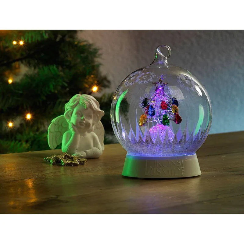 Glaskugel Weihnachtsbaum mit 3 Funktionen Timer RGB-Farbwechsel 1 RGB Diode batteriebetrieben
