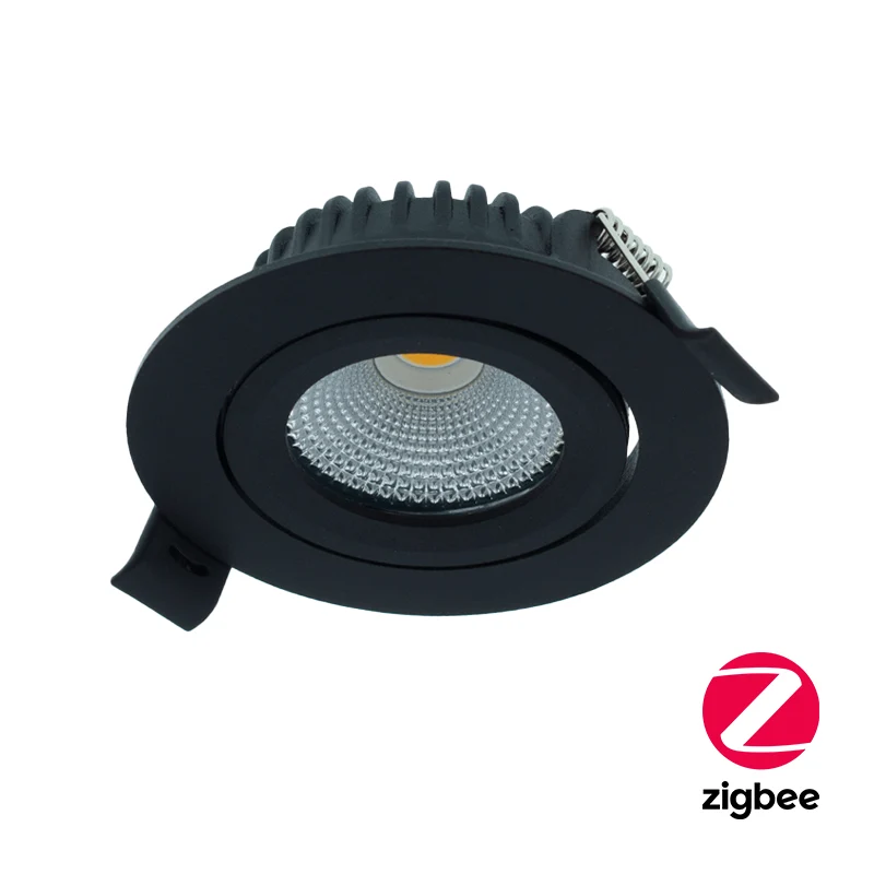 LED INBOUWSPOT | 5W | Ø82mm | RGB+CCT | ZIGBEE3.0 | ZWART
