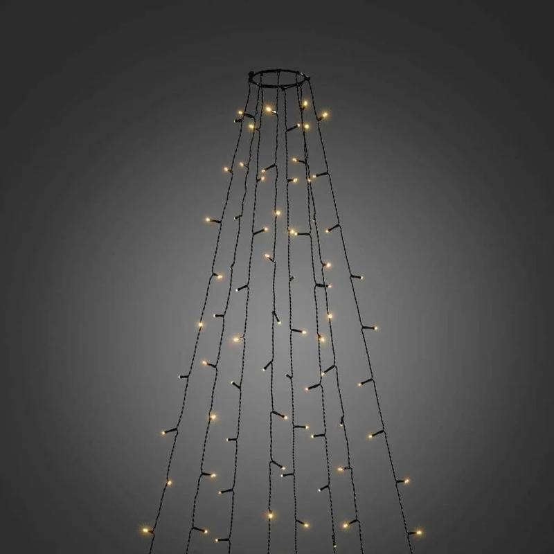 LED Ring Baummantel Ø 11cm 8 Stränge 30 Dioden Multifunktion App-gesteuert bernsteinfarben IP44
