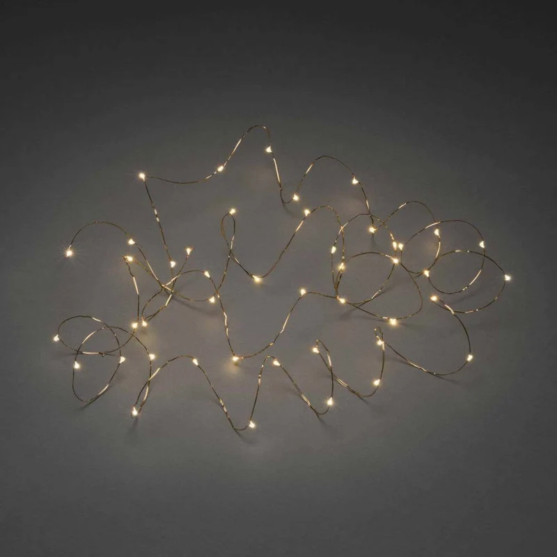 LED Tropfenlichterkette 100 bernsteinfarbene Dioden goldfarbener Draht