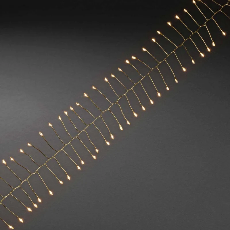 7m Micro LED Lichterkette Firecracker 200 bernsteinfarbene Dioden goldfarbener Draht