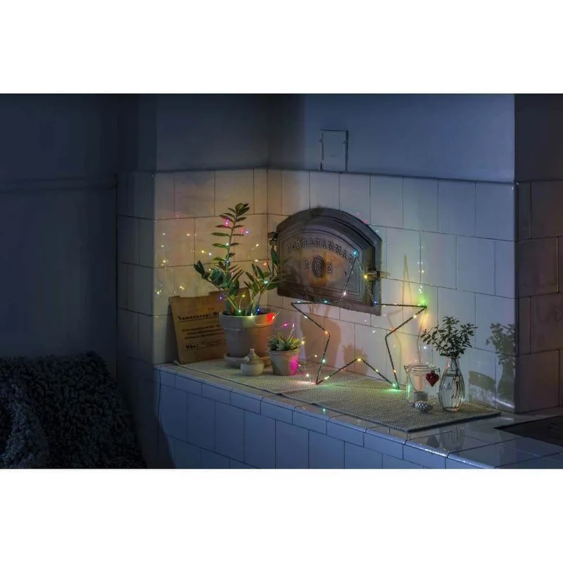 10m Micro LED Lichterkette mit langsamen und schnellen Farbwechsel 50 bunte Dioden